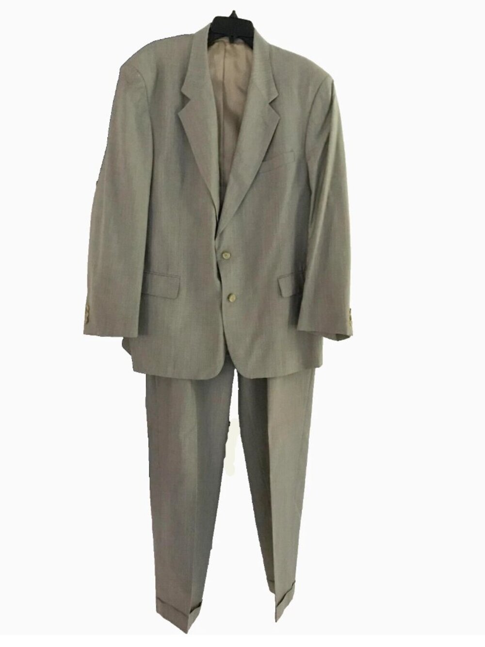 Cavelli LANIFICIO TESSILSTRONA Men's Suit in Taupe Gray check 46 R